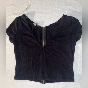 Charlotte Russe Black Top with Gold Accent